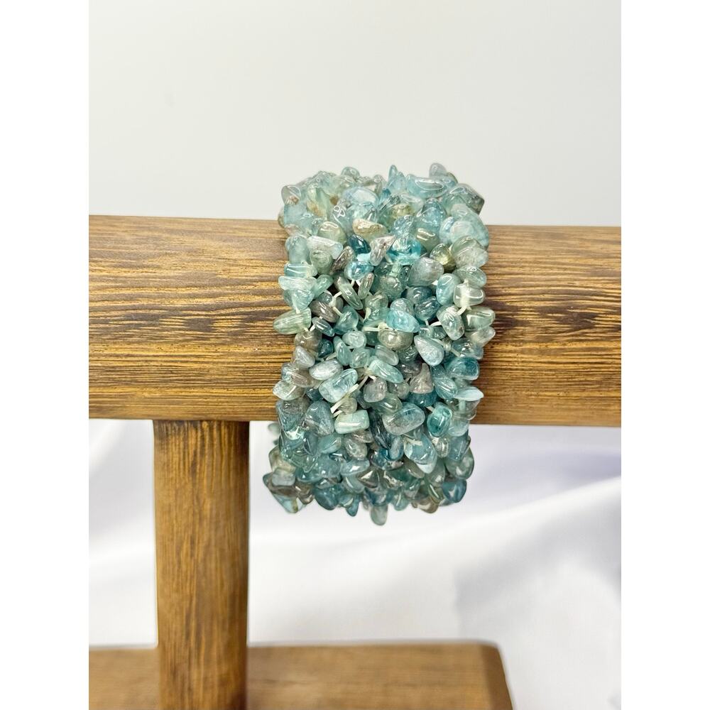 Genuine Blue Apatite Web Bracelet 6 inches